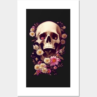 Skull and Flowers #5 Posters and Art